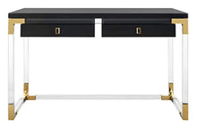 Load image into Gallery viewer, Couture Home Office Glam-Black and Clear Acrylic 2-drawer Desk - EK CHIC HOME