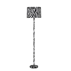 59" Faux Suede Floor Lamp in Zebra Print - EK CHIC HOME