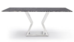 Chic Modern Dining Table with Marble Top and Chrome Base - EK CHIC HOME