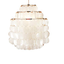 Load image into Gallery viewer, Round Capiz Seashells Natural White 1-Light Pendant Lamp - EK CHIC HOME