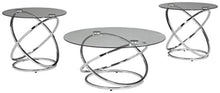 Load image into Gallery viewer, Hollynyx Contemporary 3-Piece Table Set - Includes Cocktail Table &amp; Two End Tables - Chrome Finish - EK CHIC HOME
