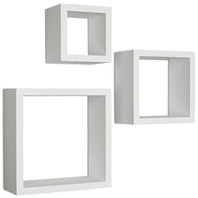 Load image into Gallery viewer, Ballucci Square Cube Floating Wall Shelf, Set of 3, White - EK CHIC HOME
