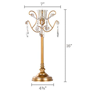 Tiffany 2-Piece Vintage Gold Metal Candelabra Set, Votive Candle Taper - EK CHIC HOME