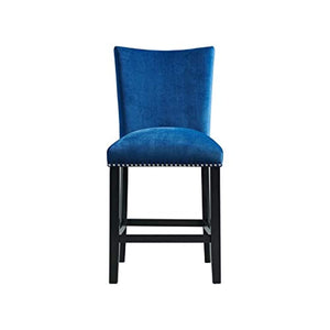 Celine Blue Velvet Counter Height Chair Set - EK CHIC HOME