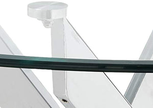 Mirage 5 Pcs Glass Top Modern Dining Set, White - EK CHIC HOME