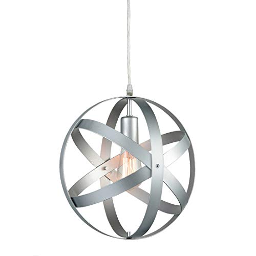 Industrial Vintage Pendant Light Silver&Gray Metal Globe Downlight Chandelier - EK CHIC HOME