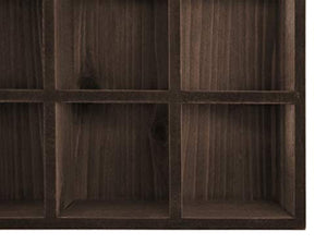 12 Compartment Shadow Box Display Shelf/Organizer for Wall or Table/Desk, Dark Brown Wood Finish - EK CHIC HOME