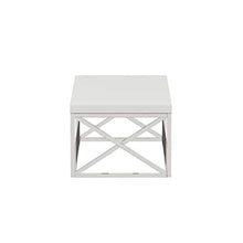 Load image into Gallery viewer, Modern Cocktail Table with Metal Base, 44” L (White) - EK CHIC HOME