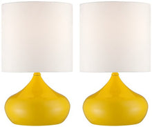 Load image into Gallery viewer, Steel Droplet 14 3/4&quot;H Canary Yellow Accent Lamps Set of 2 - EK CHIC HOME