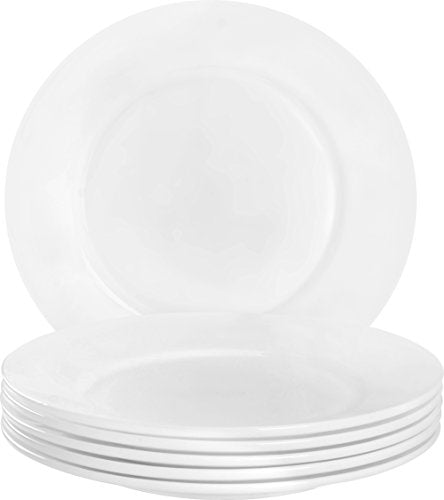 6-Piece Flat Edge Salad/Appetizer/Dessert Plate Set - Microwave/Oven Friendly - EK CHIC HOME