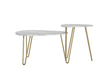 Load image into Gallery viewer, Hairpin MARBLE/GOLD Nesting Tables, White - EK CHIC HOME