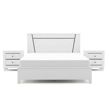 Load image into Gallery viewer, 3-Piece White Solid Wood Bedroom Set - Cal King + 2 Nightstands - EK CHIC HOME