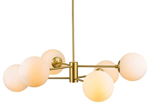 Modern Pendant Light Chandelier - Satin Brass - EK CHIC HOME