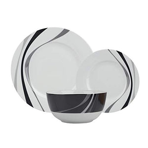 18-Piece Dinnerware Set - Swirl, Service for 6 - EK CHIC HOME