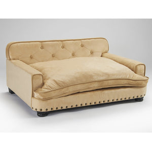 Pet Library Sofa Dog Bed, Large, 30"x40.5"x18", Caramel - EK CHIC HOME