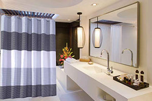 Julifo Shower Curtain Black and Grey Polyester Fabric Bathroom Curtain Waterproof - EK CHIC HOME