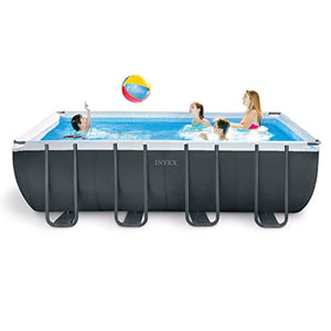 Ultra XTR Rectangular Pool Set with Sand Filter Pump, Ladder, Ground Cloth & Pool Cover - EK CHIC HOME