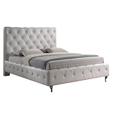 Load image into Gallery viewer, Tufted Leather King Platform Bed in White - EK CHIC HOME