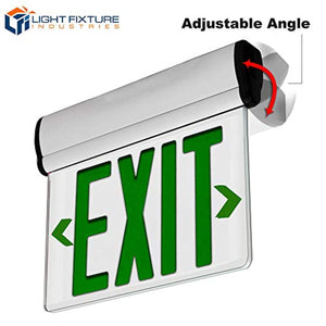 2 Pack - UL Certified - Hardwired Green LED Edge Light Mirrored Singled Sided Exit Sign - EK CHIC HOME
