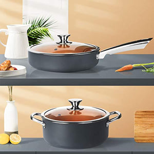 Cookware Set 14pcs Non-Sick Pots and Pans Set Ceramic Coating - EK CHIC HOME