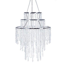 Load image into Gallery viewer, 3 Tiers Sparkling Acrylic Iridescent Beaded Pendant Shade with Chrome Frame,12&quot;Diameter - EK CHIC HOME