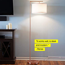 Load image into Gallery viewer, Modern LED Floor Lamp - Standing Pole with Hanging Drum Shade - EK CHIC HOME