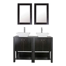 Load image into Gallery viewer, 48&quot; Bathroom Vanity Double Sink Black MDF Wood Cabinet w/Mirror Faucet&amp;Drain - EK CHIC HOME