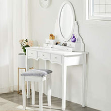 Load image into Gallery viewer, r Vanity Table Set with 7 Drawers and 1 Removable Organizer - EK CHIC HOME