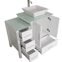 Load image into Gallery viewer, 60&quot; Bathroom Vanity Cabinet with Double Sink Combo Glass Top White MDF Wood w/Mirror Faucet Drain set - EK CHIC HOME