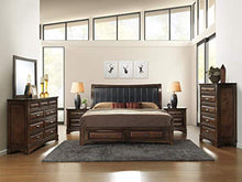 Load image into Gallery viewer, CHIC Light Espresso Finish Queen Storage Bed, Dresser, Mirror, 2 Night Stands, Chest Wood Bed Room Set - EK CHIC HOME