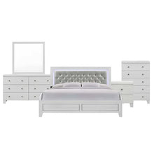 Load image into Gallery viewer, Icon King Panel 5PC Bedroom Set in White - EK CHIC HOME