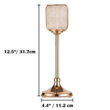 Load image into Gallery viewer, 2 Gold Metal Tealight Candle Holders, Tea Light Holder Stand Centerpieces - EK CHIC HOME