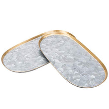 Load image into Gallery viewer, Vintage Elongated 10-Inch Oval Galvanized Serving Tray - EK CHIC HOME
