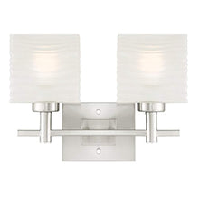 Load image into Gallery viewer, Two-Light Indoor Wall Fixture, Brushed Nickel Finish with Rippled White Glazed Glass - EK CHIC HOME