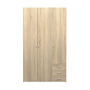 CHIC 3 Drawer & 3 Door Wardrobe Oak Structure - EK CHIC HOME