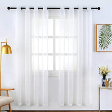 Load image into Gallery viewer, Sheer Curtains Voile Grommet Semi Sheer Set of 2 Curtain Panels 54 x 84 inch Black Gradient - EK CHIC HOME