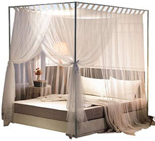 Load image into Gallery viewer, 4 Corners Post Curtain Bed Canopy Bed Frame Canopies Net - EK CHIC HOME
