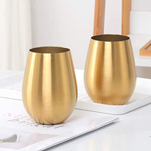 Load image into Gallery viewer, 17 oz Stainless Steel Stemless Wine Glass (Gold) - EK CHIC HOME