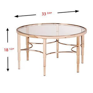 Thessaly Cocktail Table, Metallic Gold Finish - EK CHIC HOME