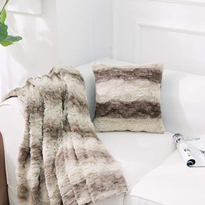 Throw Blanket and Pillow Cover Set Sherpa 50"x 60" - EK CHIC HOME