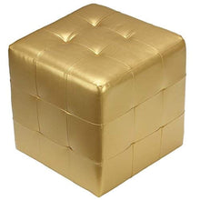 Load image into Gallery viewer, Cube Ottoman, Metallic Gold - EK CHIC HOME