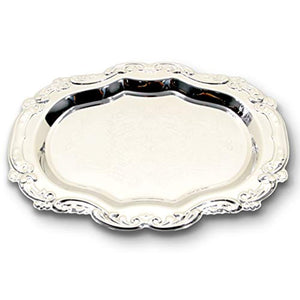 (Pack of 4) 1Floral Shape Antique Decorative Style Mirrored Tray - EK CHIC HOME