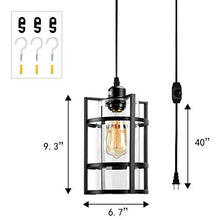 Load image into Gallery viewer, Plug in Industrial Pendant Light Fixture with 16.4 Ft Hanging Cord - EK CHIC HOME
