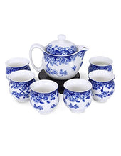 Load image into Gallery viewer, Porcelain Butterfly Floral Tea Set (Tea Pot w. Infuser + 6 Dual Layer Tea Cups) in Gift Box - EK CHIC HOME