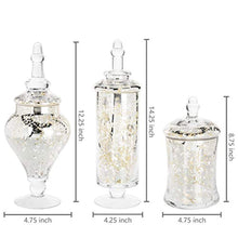 Load image into Gallery viewer, Set of 3 Silver Mercury Glass Apothecary Jars - EK CHIC HOME