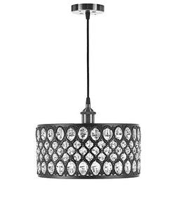 1-light Black Finish Modern Crystal Chandelier - EK CHIC HOME