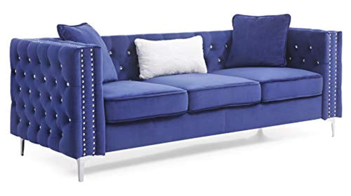 Paige Sofa, Blue. Living Room Furniture, 30