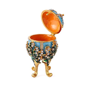 Faberge Egg Series Hand Painted Jewelry Trinket Box Enamel and Sparkling Rhinestones - EK CHIC HOME