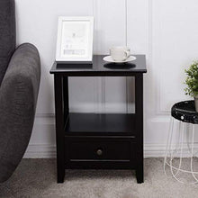 Load image into Gallery viewer, Nightstand Set of 2 End Tables W/Storage Shelf and Wooden Drawer - EK CHIC HOME