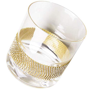 Set of 6 Elegant Glasses with Sparkling"Diamond" Studded Design - EK CHIC HOME